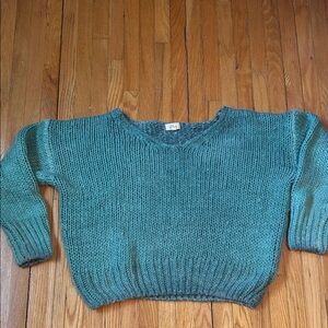 Elan Sea Green Crew Neck Sweater Size Small